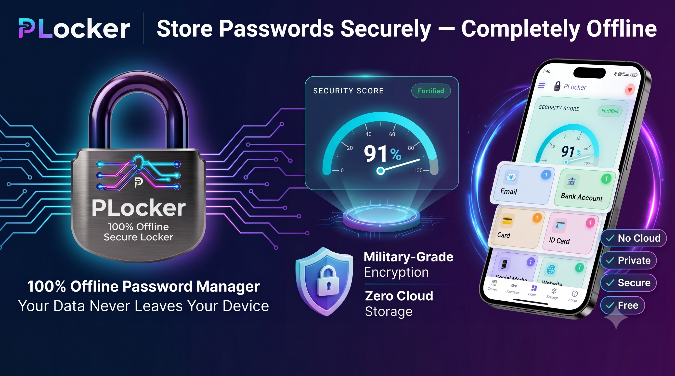 PLocker - 100% Offline Password Manager